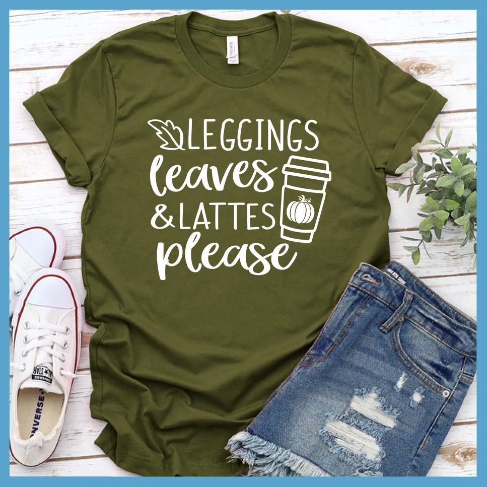 Leggings Leaves and Lattes Please T-Shirt