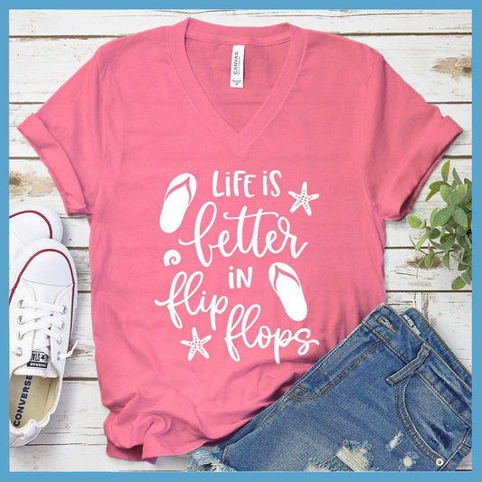 Life Is Better In Flip Flops V-neck - Brooke & Belle