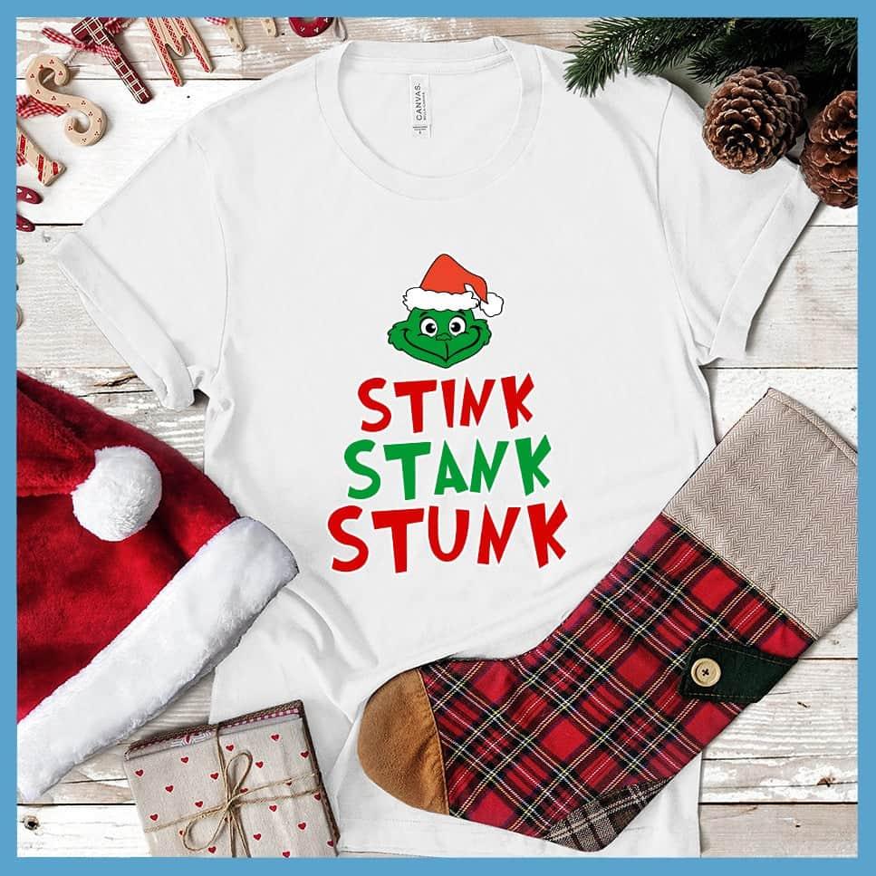 Stink Stank Stunk Matching Christmas Family Colored Print T-Shirt