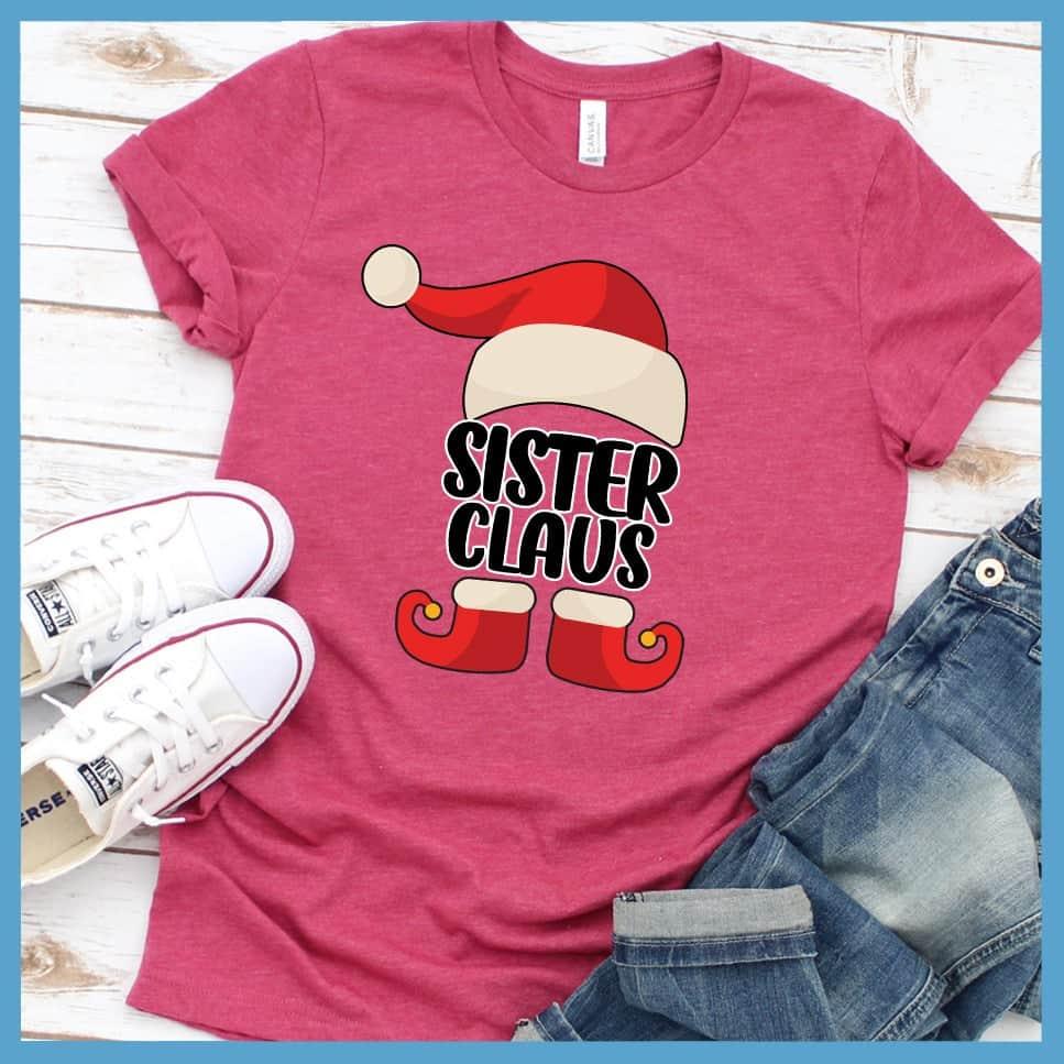 Sister Claus Santa Family Colored Print T-Shirt