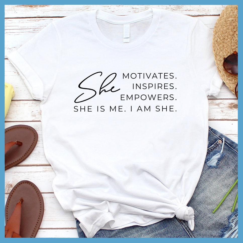 She Motivates Inspires Empowers T-Shirt