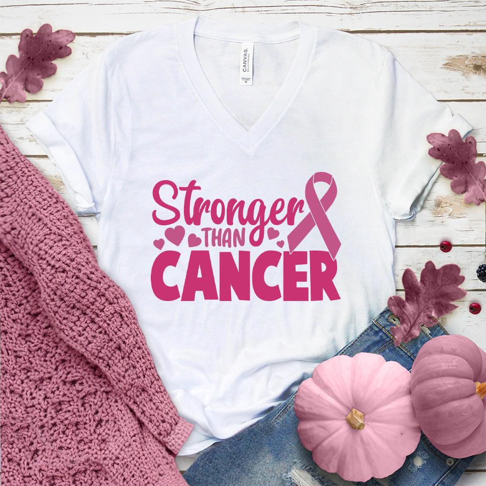 Stronger Than Cancer Colored Edition V-Neck - Brooke & Belle
