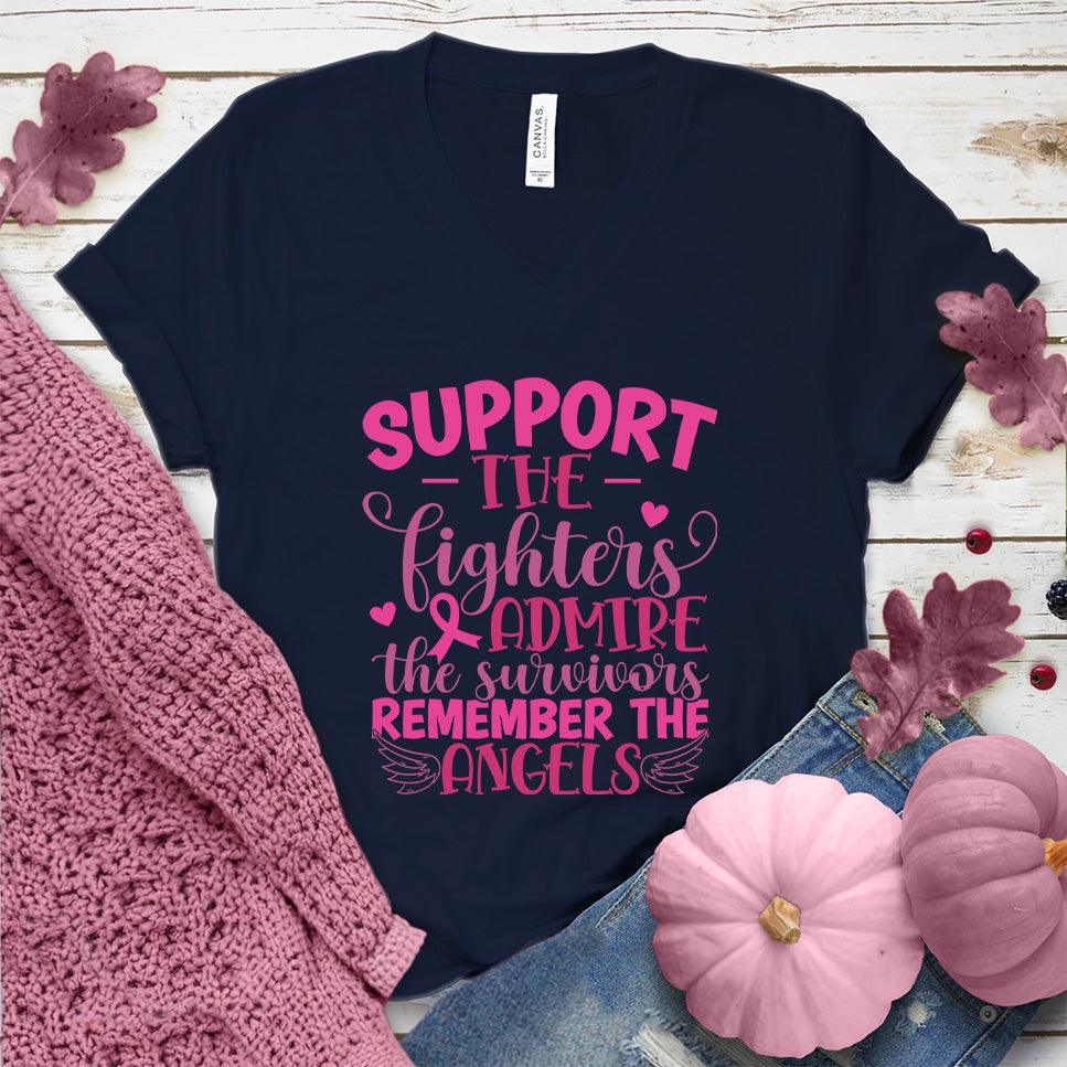 Support The Fighters Admire The Survivors Version 2 Colored Edition V-Neck - Brooke & Belle