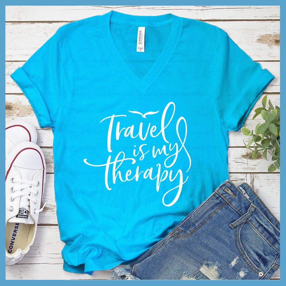 Travel Is My Therapy V-neck - Brooke & Belle