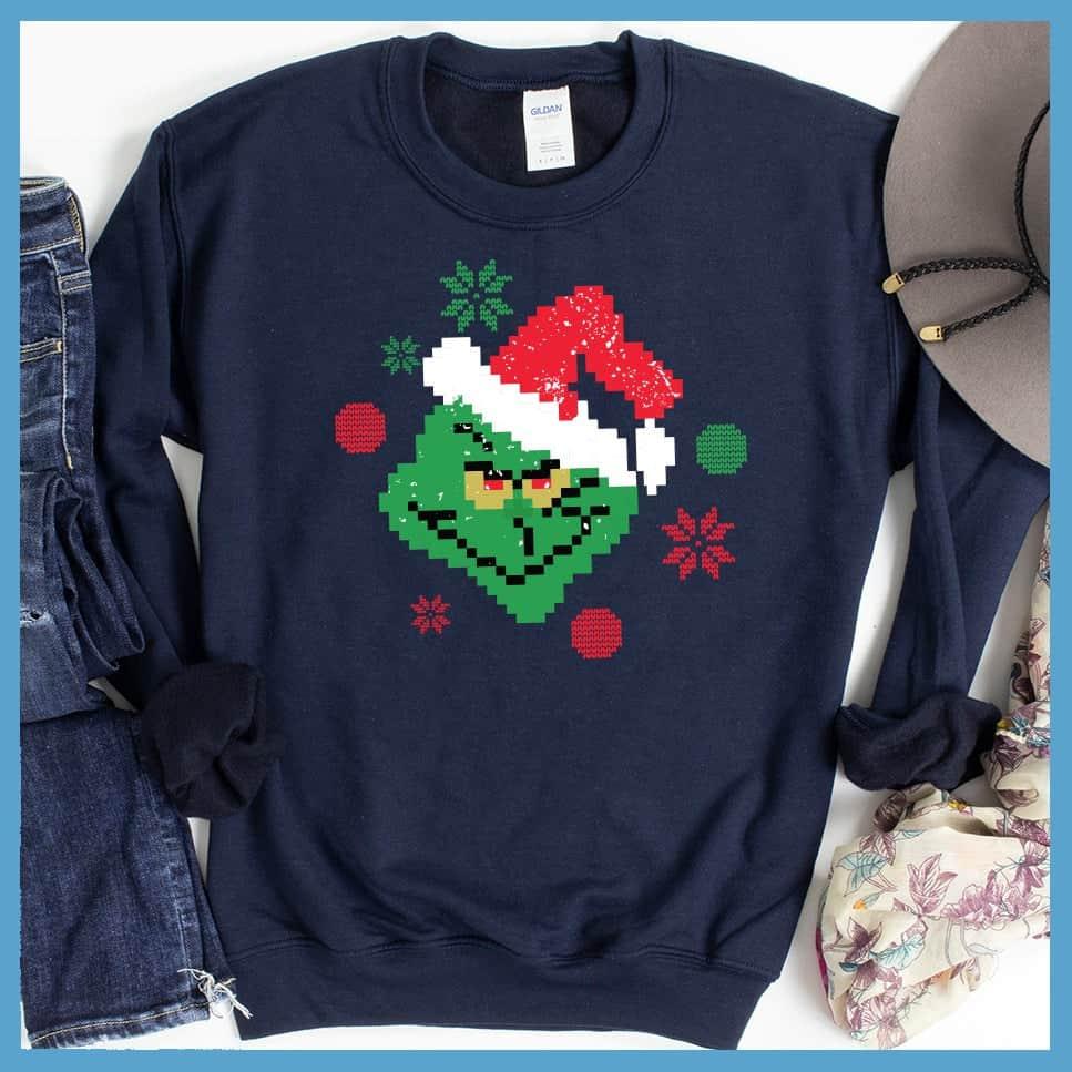 The Grinch Ugly Christmas Colored Print Sweatshirt