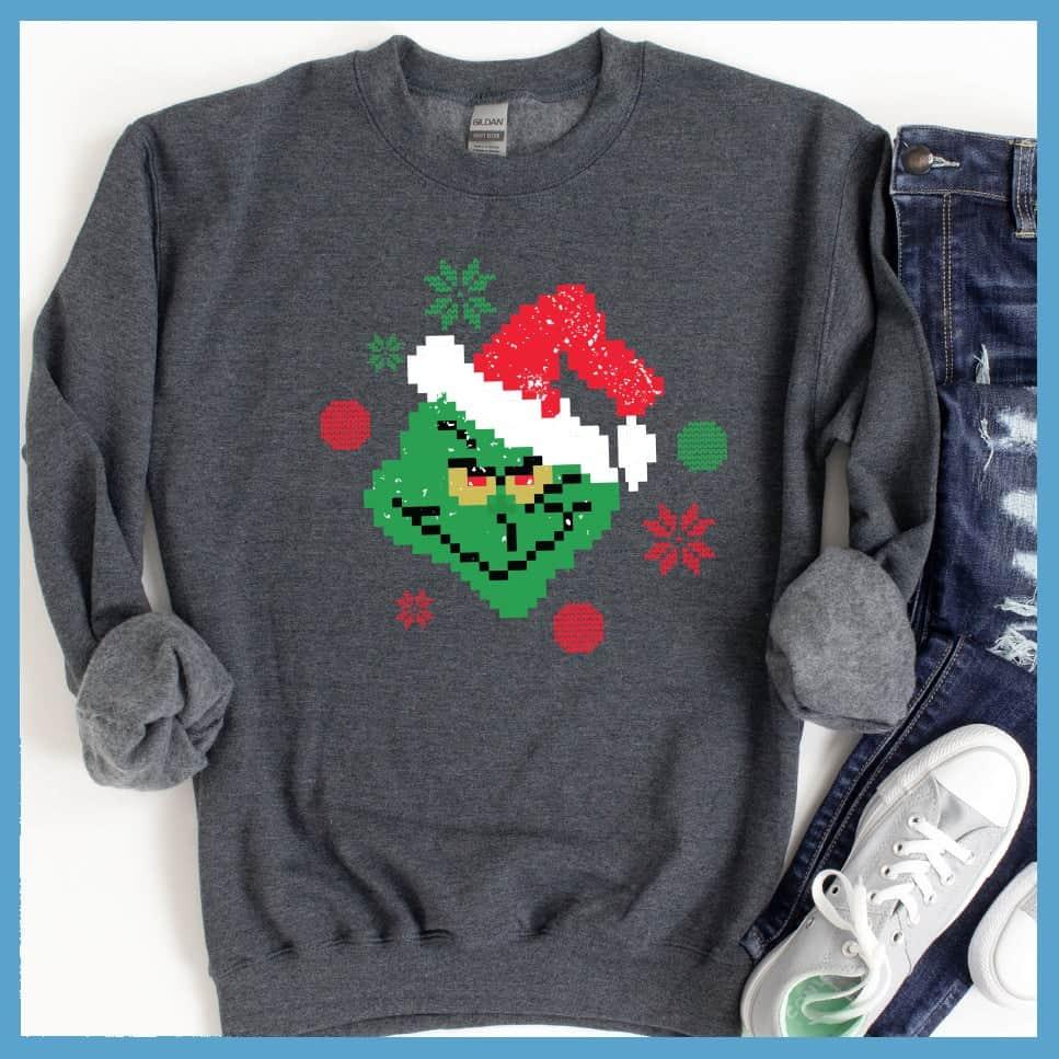 The Grinch Ugly Christmas Colored Print Sweatshirt