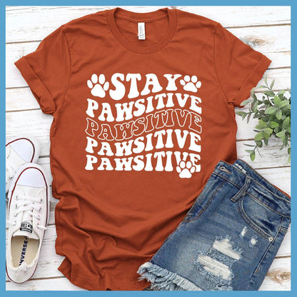 Stay Pawsitive Retro T-Shirt - Brooke & Belle