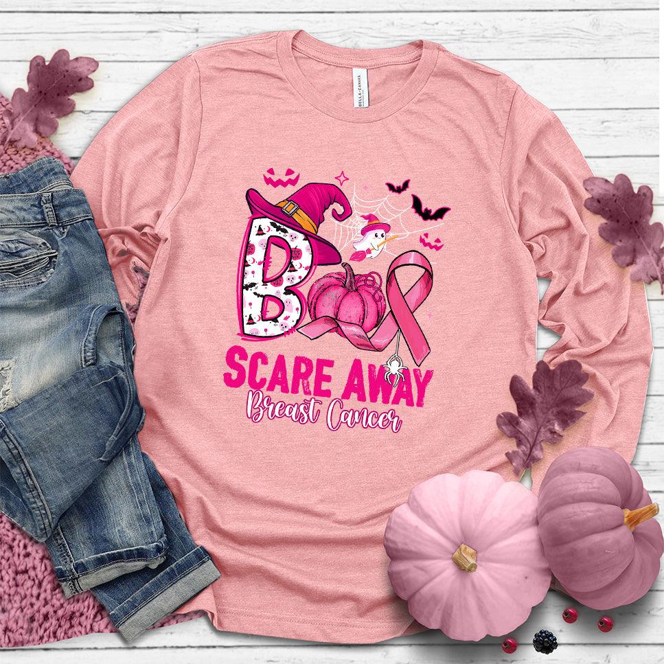 Boo Scare Away Breast Cancer Long Sleeves Colored Edition