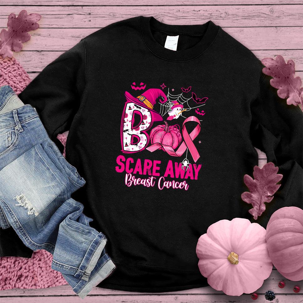 Boo Scare Away Breast Cancer Sweatshirt Colored Edition