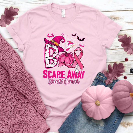 Boo Scare Away Breast Cancer T-Shirt Colored Edition - Brooke & Belle