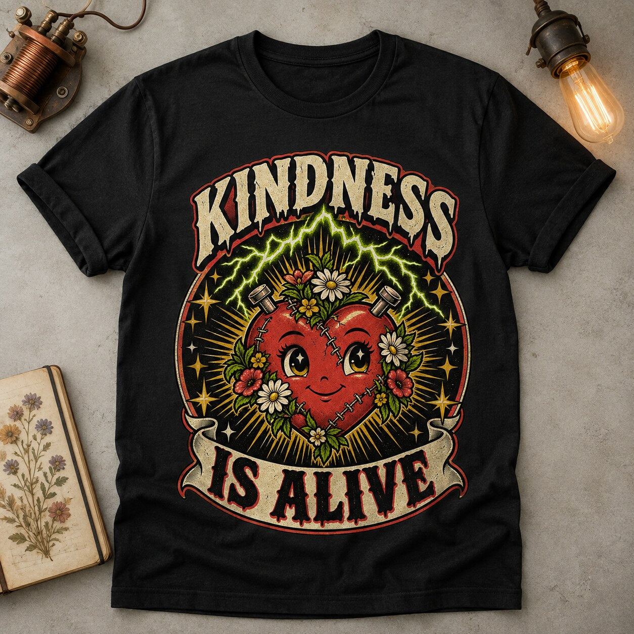 Kindness Is Alive T-shirt - Black - Brooke & Belle