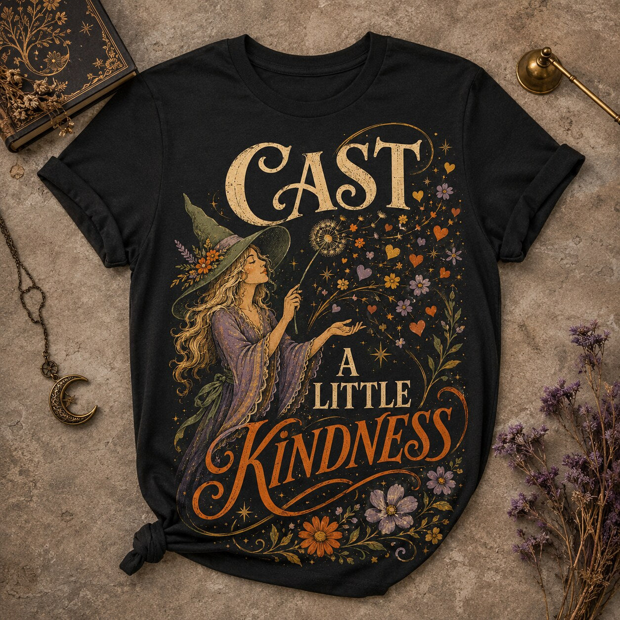 Cast A Little Kindness T-shirt - Black - Brooke & Belle