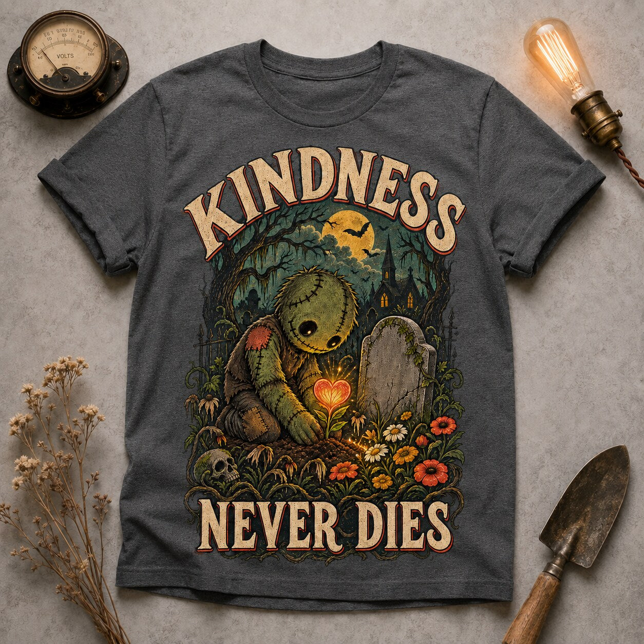 Kindness Never Dies T-shirt - Dark Heather - Brooke & Belle