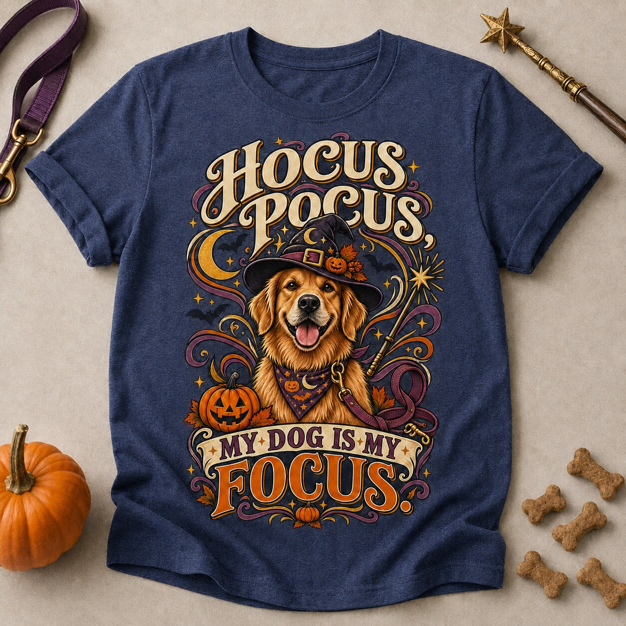 My Dog Is My Focus T-shirt - Heather Navy - Brooke & Belle