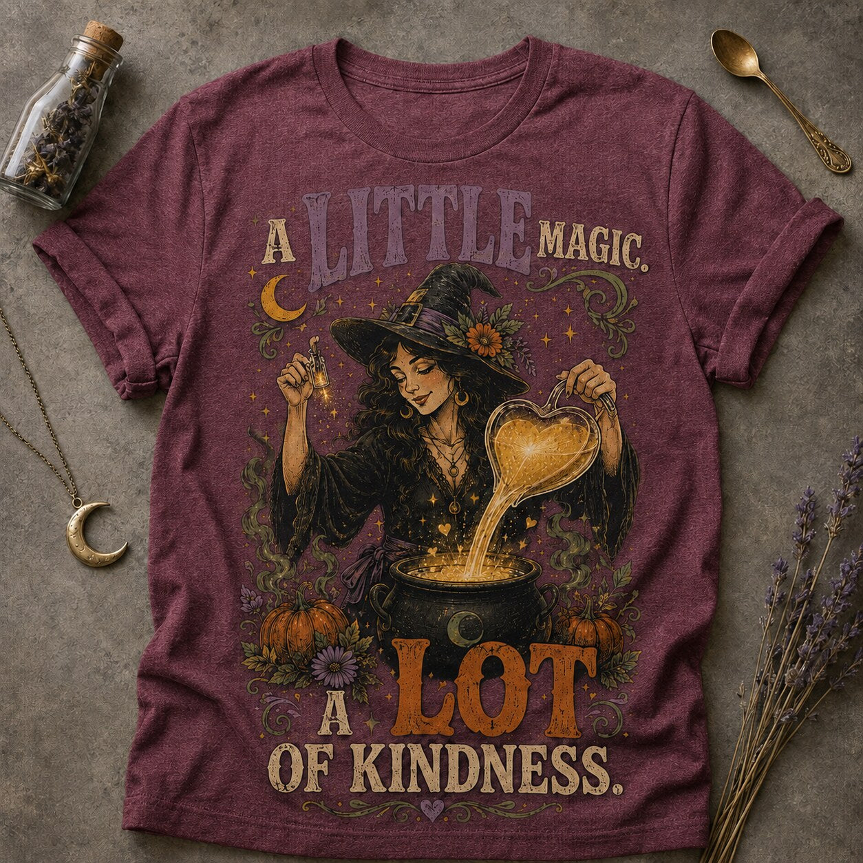 A Little Magic T-shirt - Heather Maroon - Brooke & Belle
