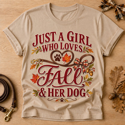 Girl Loves Fall Dog T-shirt - Sand - Brooke & Belle
