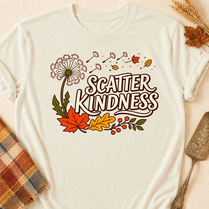 Scatter Kindness Fall Colored Print T-Shirt