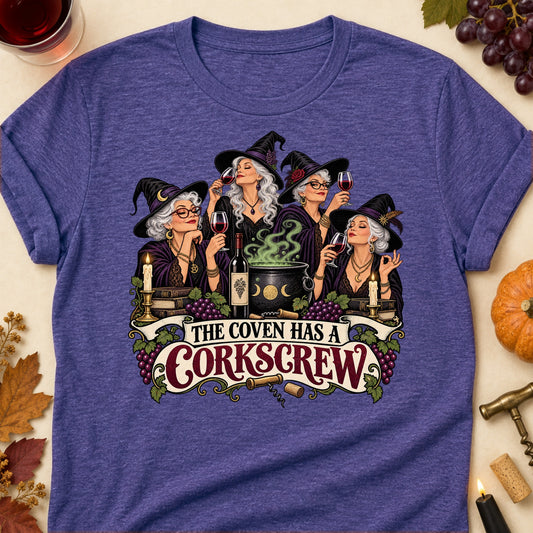 The Coven Has A Corkscrew Colored Print T-Shirt - Heather Purple - Brooke & Belle