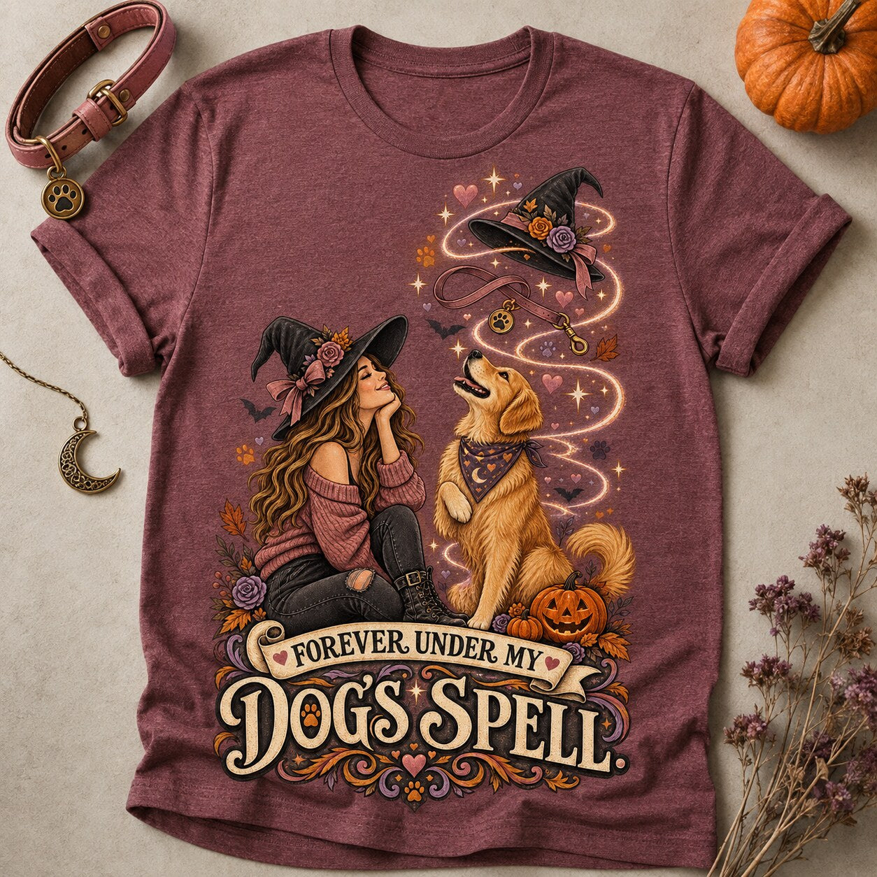 My Dog's Spell T-shirt - Heather Maroon - Brooke & Belle