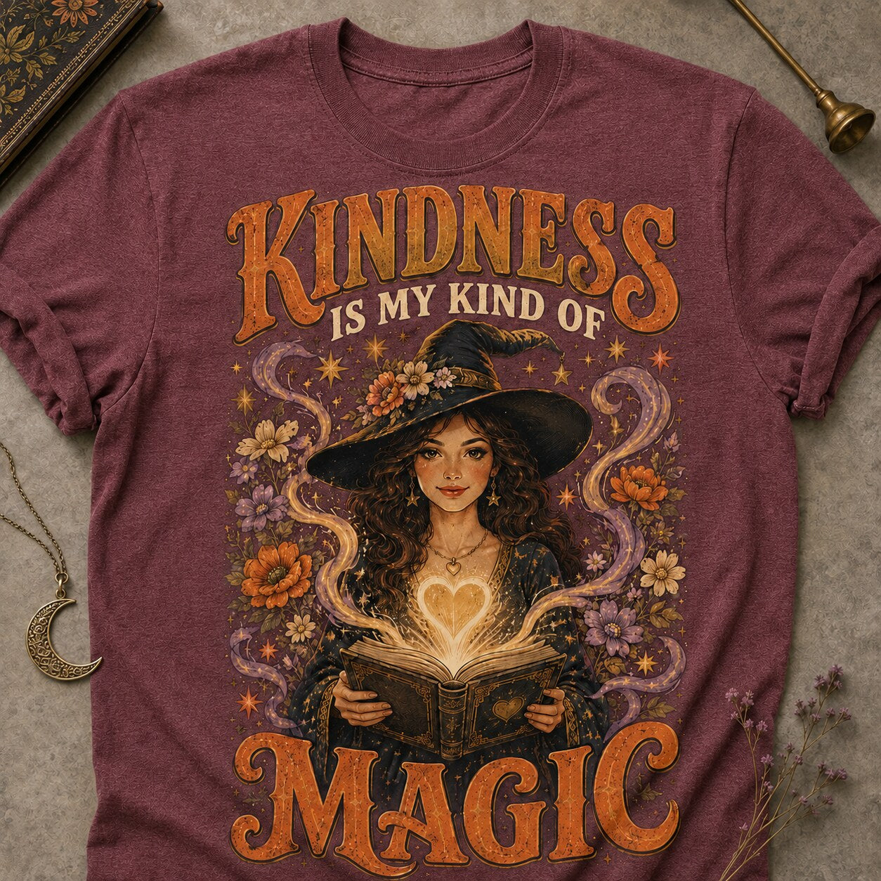 My Kind Of Magic T-shirt - Heather Maroon - Brooke & Belle
