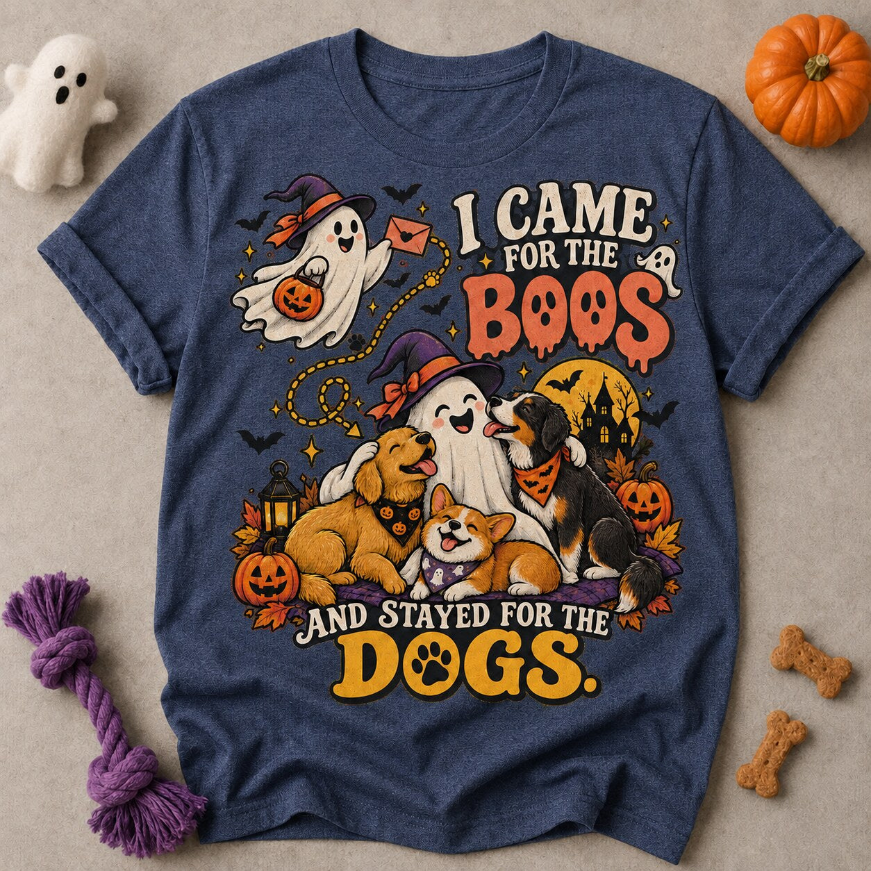 Came For The Boos T-shirt - Heather Navy - Brooke & Belle