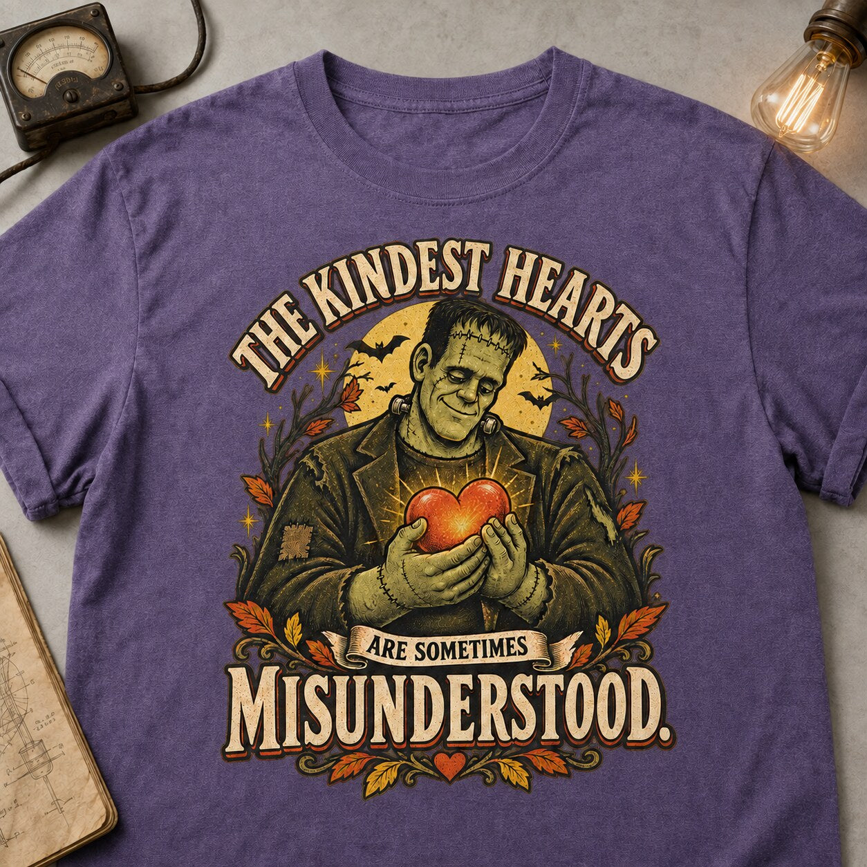 Kindest Hearts T-shirt - Heather Purple - Brooke & Belle