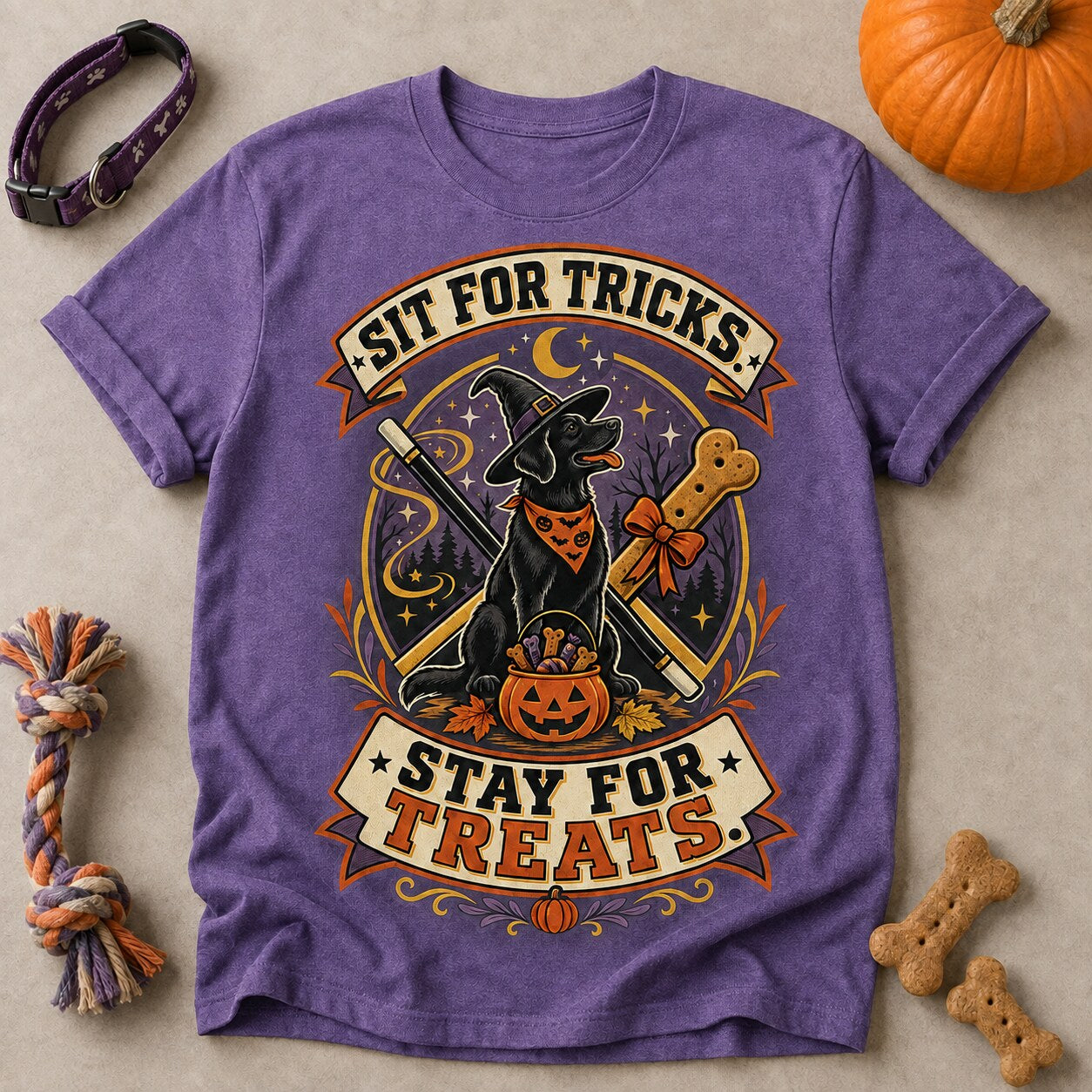 Sit For Tricks T-shirt - Heather Purple - Brooke & Belle