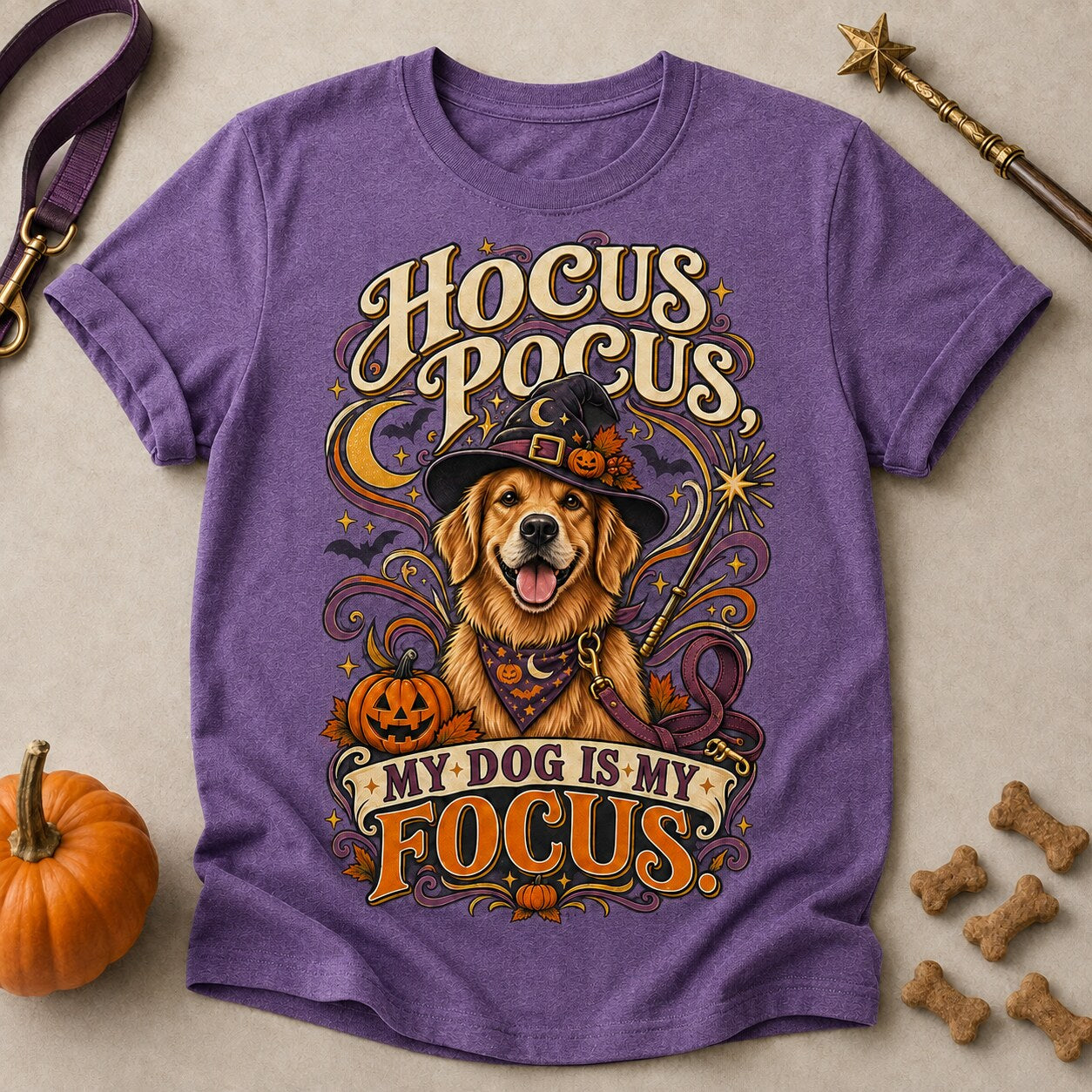 My Dog Is My Focus T-shirt - Heather Purple - Brooke & Belle