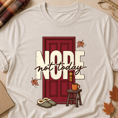 Nope Not Today Fall Colored Print T-Shirt - Heather Oatmeal - Brooke & Belle