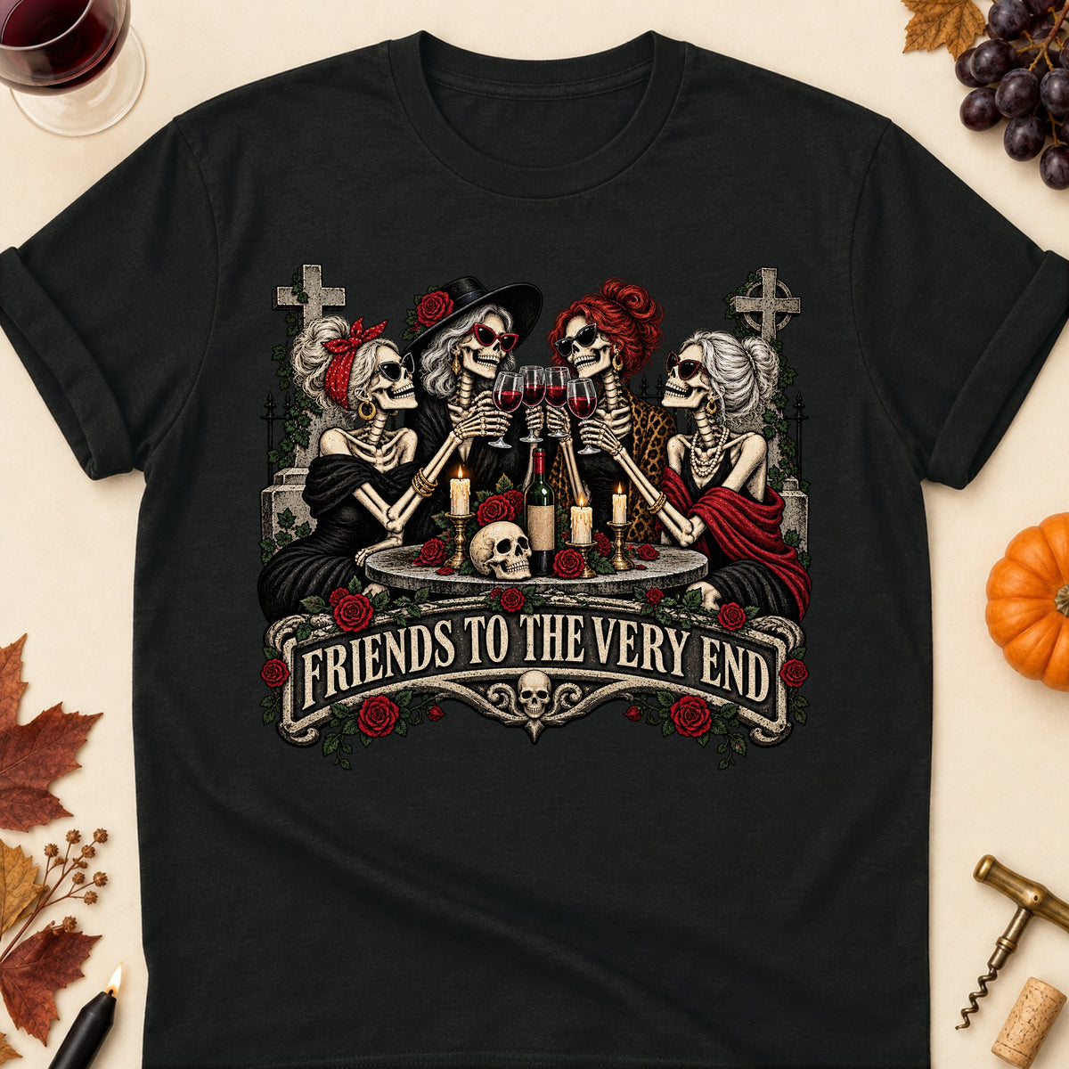 Friends To The Very End Colored Print T-Shirt - Black - Brooke & Belle