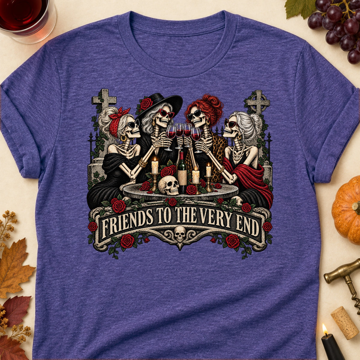Friends To The Very End Colored Print T-Shirt - Heather Purple - Brooke & Belle