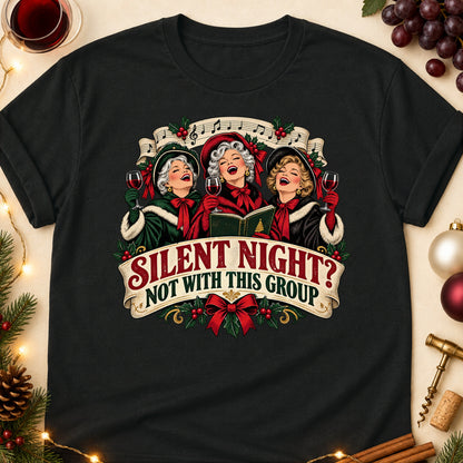 Silent Night? Not With This Group Colored Print T-Shirt - Black - Brooke & Belle