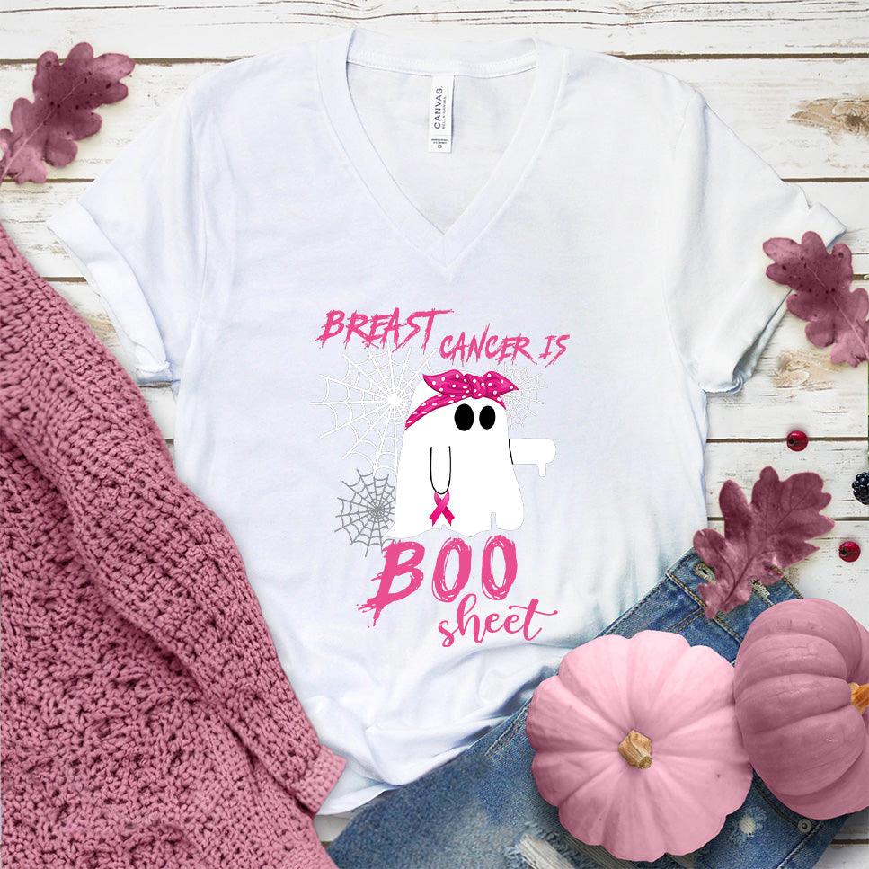 Breast Cancer Is Boo Sheet V-Neck Colored Edition - Brooke & Belle