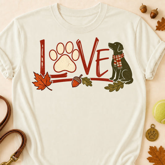 Love Paw Fall T-shirt - Natural - Brooke & Belle