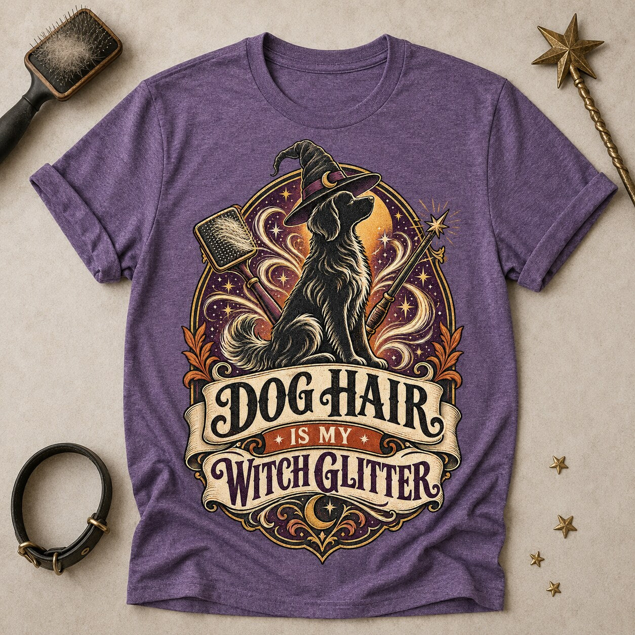 Witch Glitter T-shirt - Heather Purple - Brooke & Belle