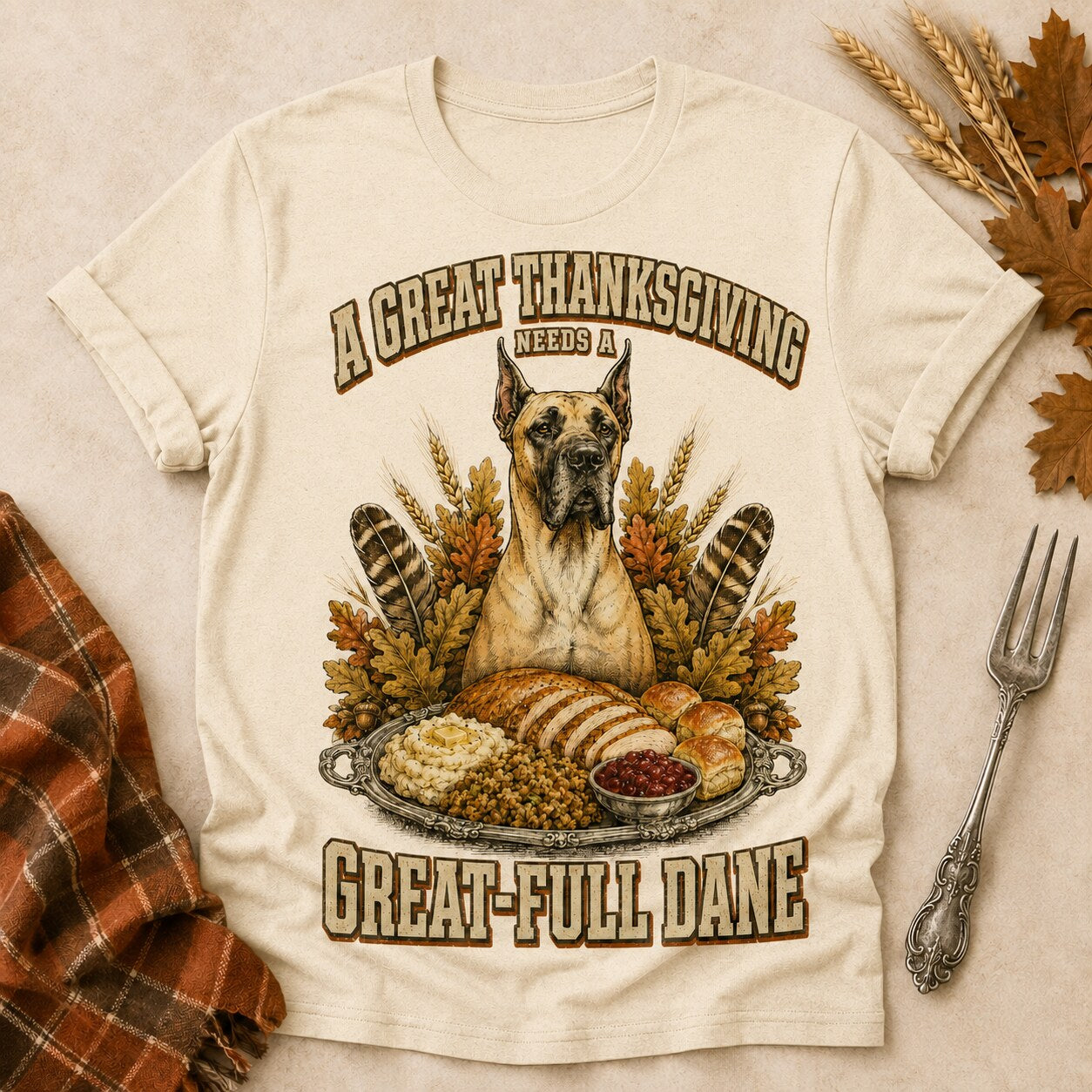 Great-Full Dane T-shirt - Natural - Brooke & Belle