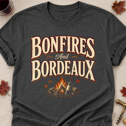 Bonfires And Bordeaux Fall Colored Print T-Shirt - Dark Heather - Brooke & Belle