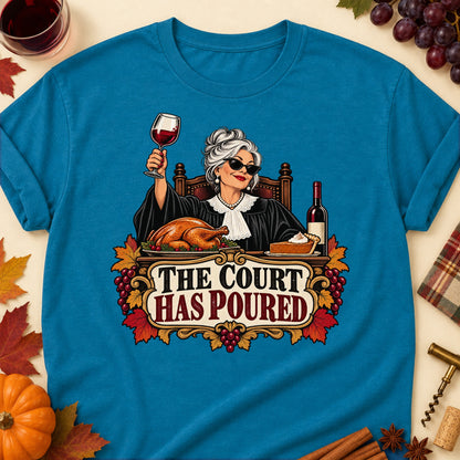 The Court Has Poured Colored Print T-Shirt - Antique Sapphire - Brooke & Belle