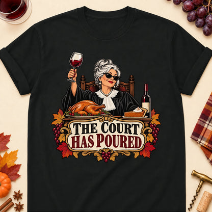 The Court Has Poured Colored Print T-Shirt - Black - Brooke & Belle