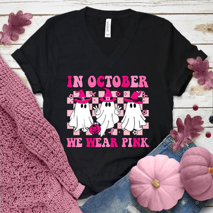 In October We Wear Pink Version 4 V-Neck Colored Edition - Brooke & Belle