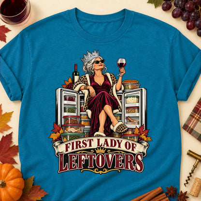 First Lady Of Leftovers Colored Print T-Shirt - Antique Sapphire - Brooke & Belle