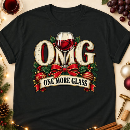 OMG One More Glass Colored Print T-Shirt - Black - Brooke & Belle