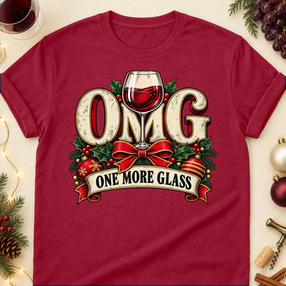OMG One More Glass Colored Print T-Shirt - Cardinal Red - Brooke & Belle
