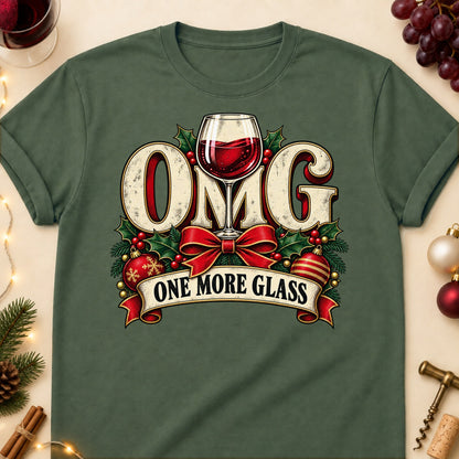OMG One More Glass Colored Print T-Shirt - Military Green - Brooke & Belle