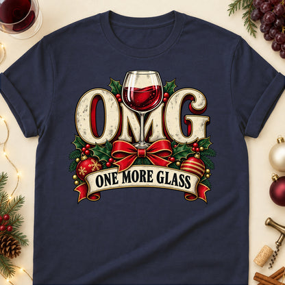 OMG One More Glass Colored Print T-Shirt - Navy - Brooke & Belle