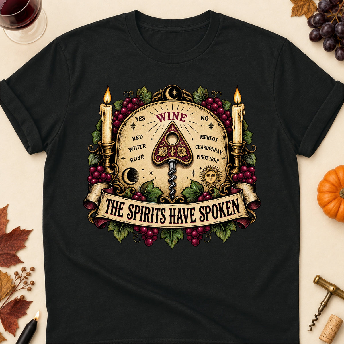 The Spirits Have Spoken Colored Print T-Shirt - Black - Brooke & Belle