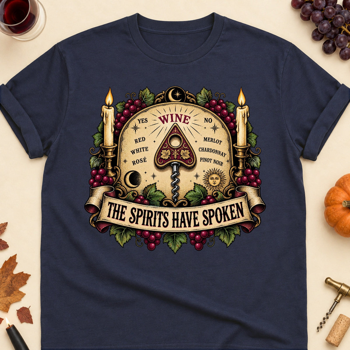 The Spirits Have Spoken Colored Print T-Shirt - Navy - Brooke & Belle