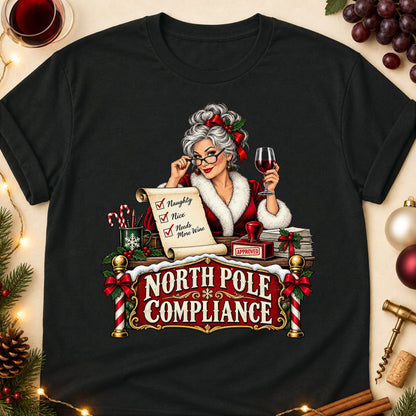 North Pole Compliance Colored Print T-Shirt - Black - Brooke & Belle