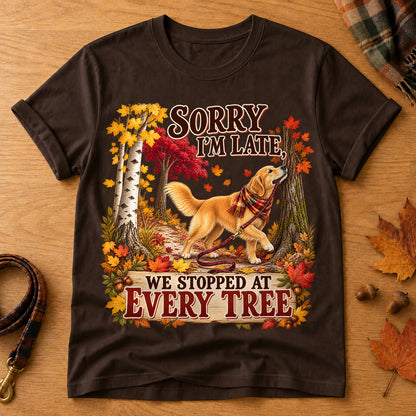 Sorry Late Every Tree T-shirt - Dark Chocolate - Brooke & Belle