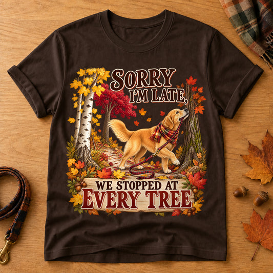 Sorry Late Every Tree T-shirt - Dark Chocolate - Brooke & Belle